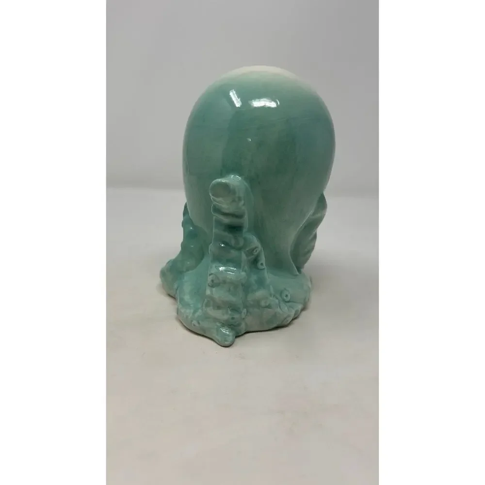 Green Ceramic Octopus with Four Tentacles One Can Be Used As‎ a Handle